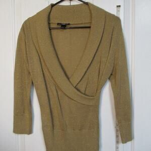 Gold Sparkle V-neck Sweater